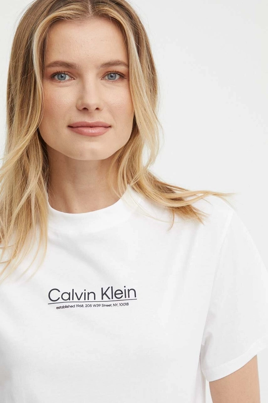 Бавовняна футболка Calvin Klein K20K207005 білий SS24