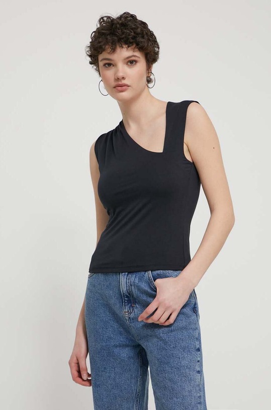 Abercrombie & Fitch top z elastanem czarny KI139.4295.900