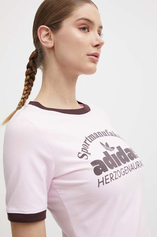 adidas Originals tricou print roz IR6087