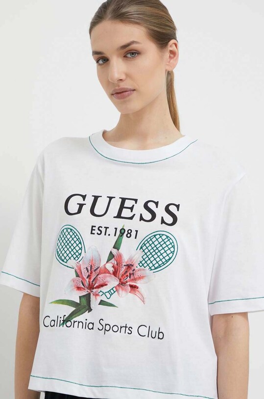 Хлопковая футболка Guess белый V4GI04.JA914