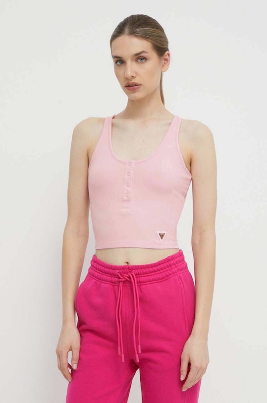 Топ Guess slim розовый V4GP02.KBCO2