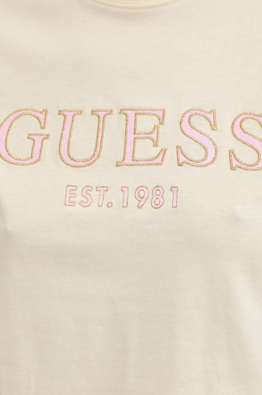 Guess t-shirt bawełniany NYRA V4GI01.I3Z14 beżowy