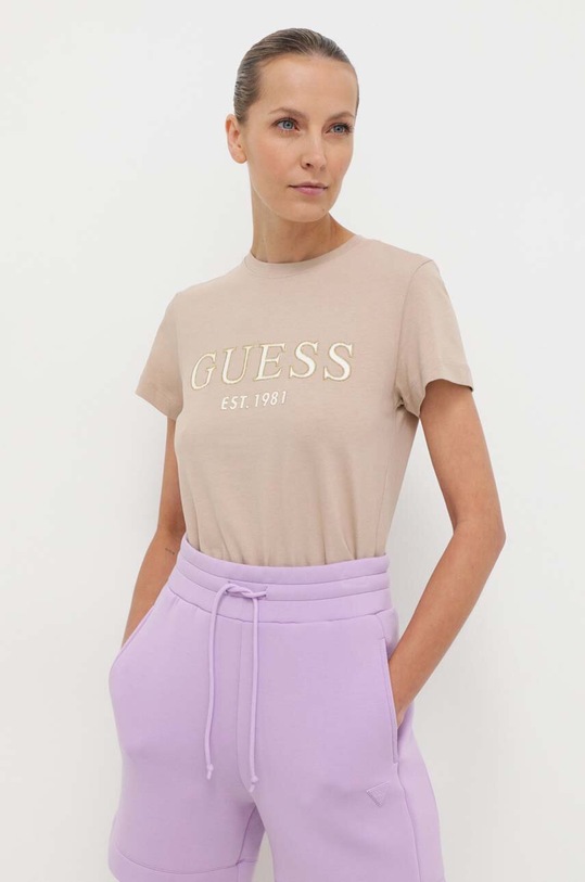 Guess pamut póló NYRA pamut bézs V4GI01.I3Z14
