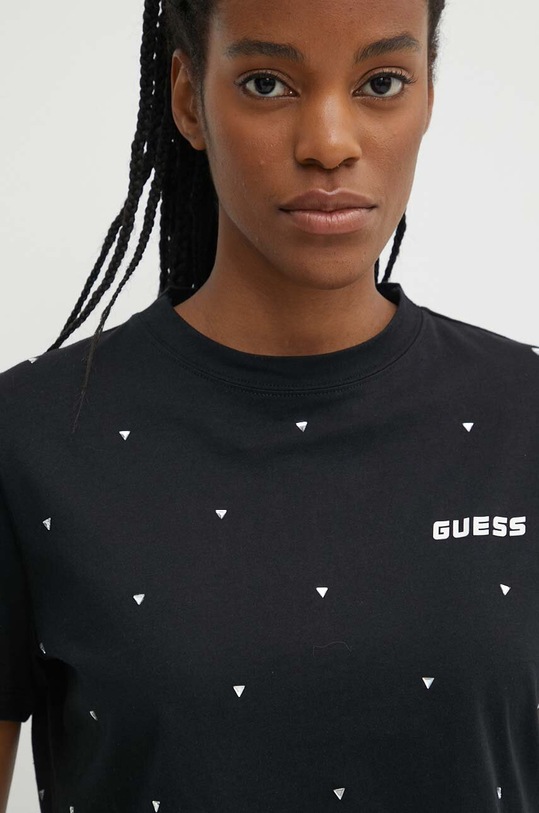 Guess t-shirt bawełniany SKYLAR czarny V4GI08.JA914