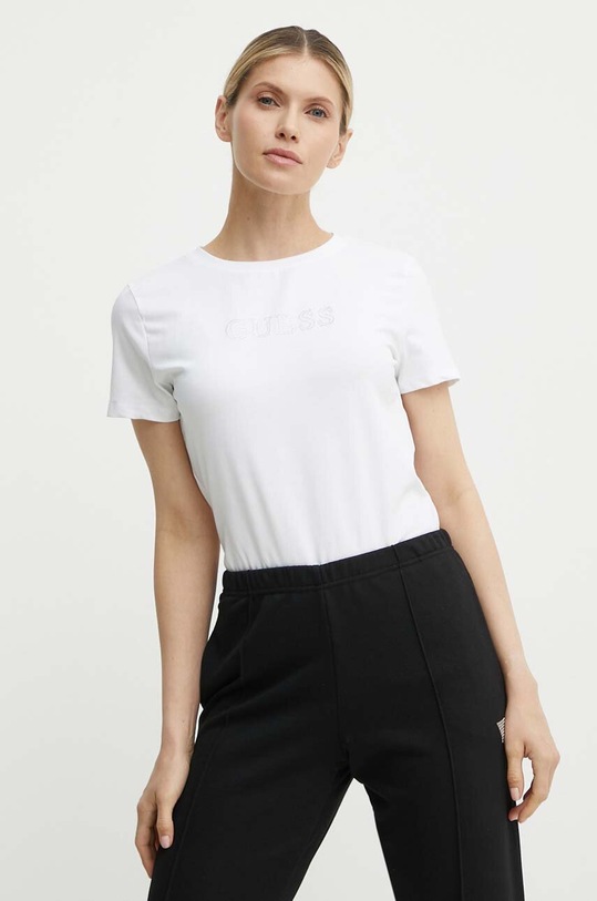 Guess t-shirt SKYLAR elasztánnal fehér V4GI09.J1314