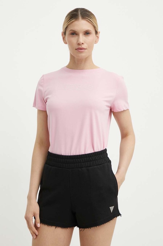 Тениска Guess SKYLAR розов V4GI09.J1314