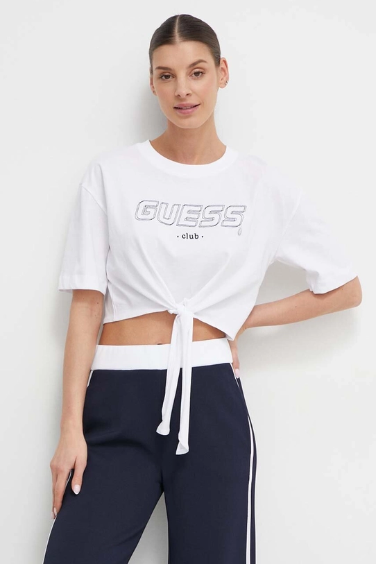 Хлопковая футболка Guess белый V4GI10.I3Z14