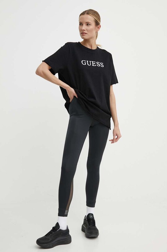 Guess t-shirt bawełniany ATHENA V4GI12.KC641 czarny SS24