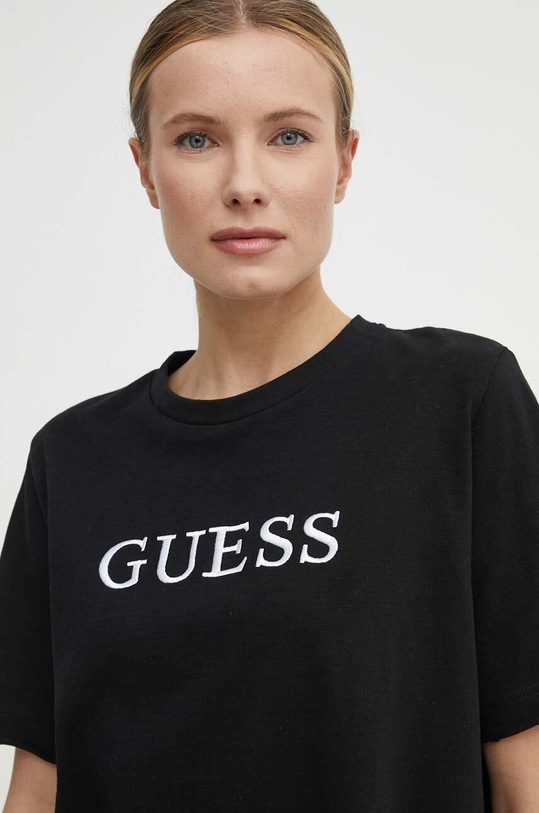 Guess t-shirt bawełniany ATHENA czarny V4GI12.KC641