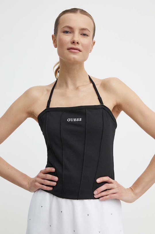 Guess top RUTH z elastanem czarny V4GP15.KC5U1