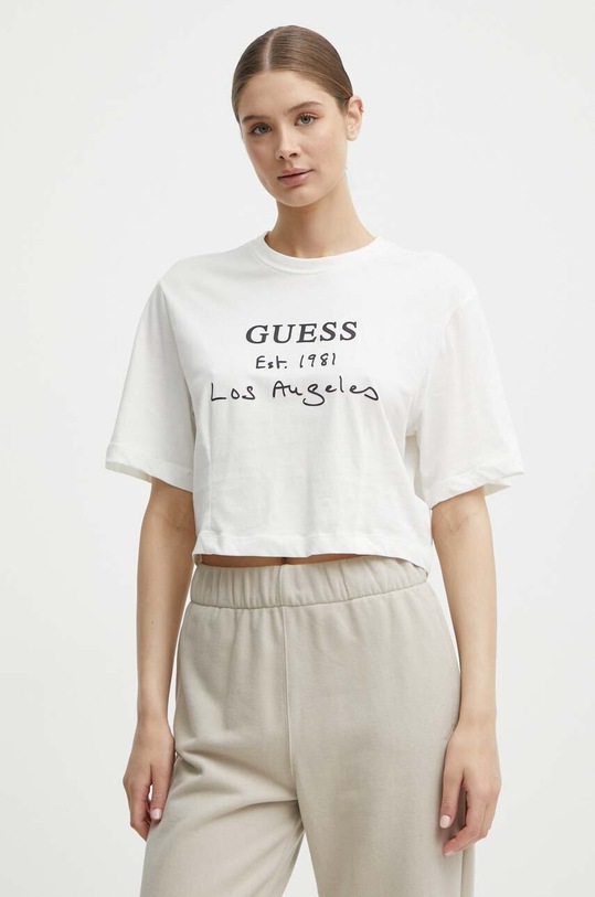 Бавовняна футболка Guess DAKOTA бежевий V4GI13.JA914