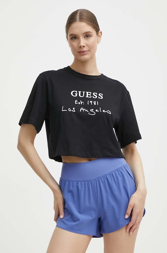 Bavlněné tričko Guess DAKOTA černá V4GI13.JA914