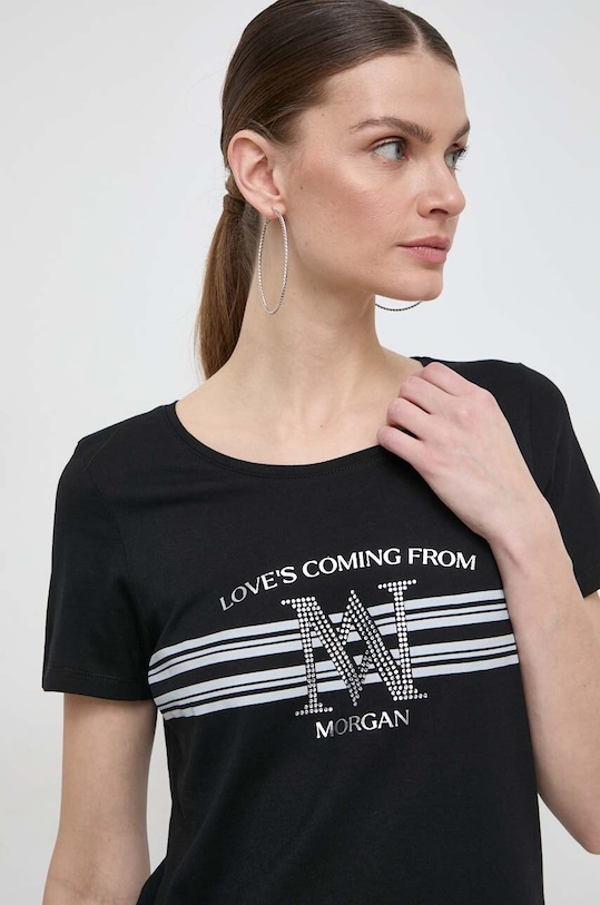 Tričko Morgan DONNA potlač čierna DONNA.NOIR/.SILVER