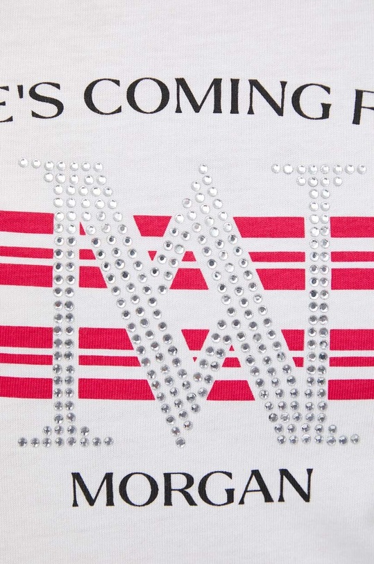 Morgan t-shirt DONNA DONNA.OFF.WHITE/FUSHIA biały