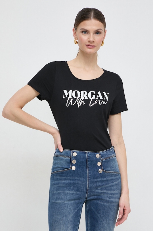 Morgan tricou print negru DUNE.NOIR