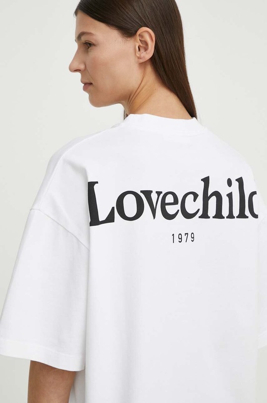 Βαμβακερό μπλουζάκι Lovechild στάμπα λευκό 24.2.505.2000