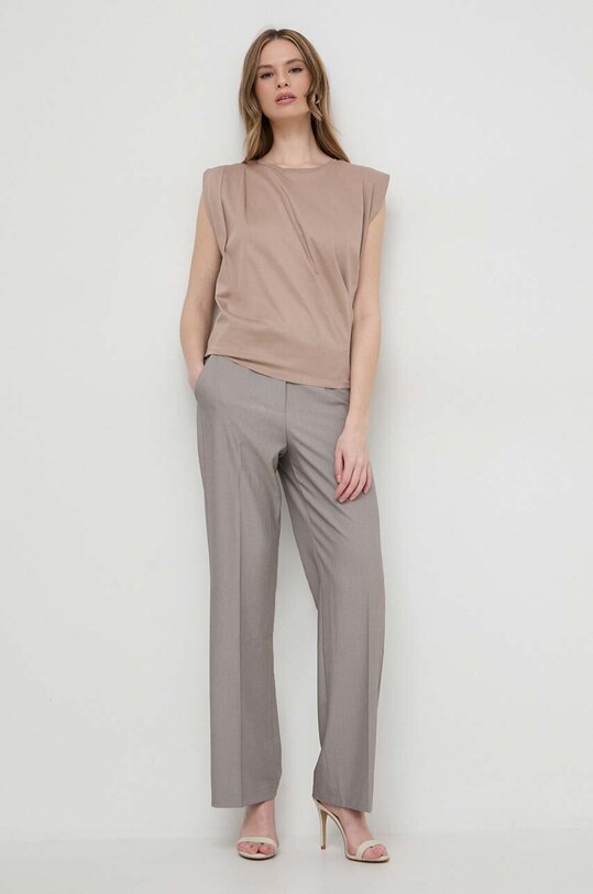 Marella top din bumbac 2413941095200 bej SS24