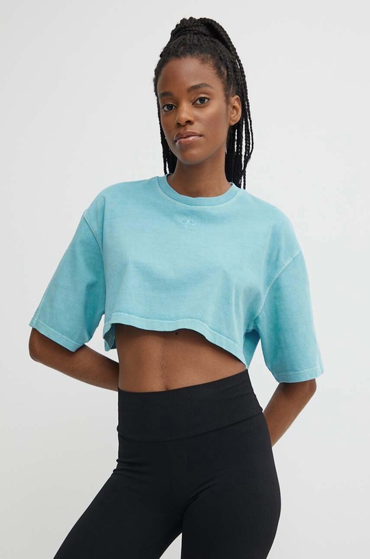 adidas Originals tricou din bumbac uni albastru IR5994