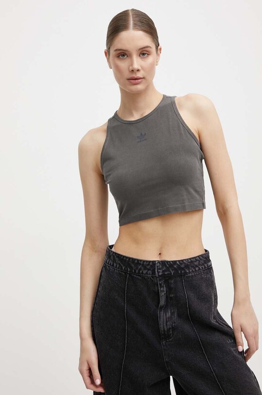 Top adidas Originals slim šedá IU2709