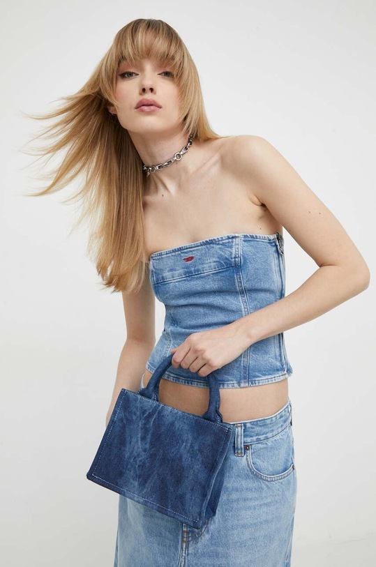 Diesel top din denim uni albastru A12774.09I37