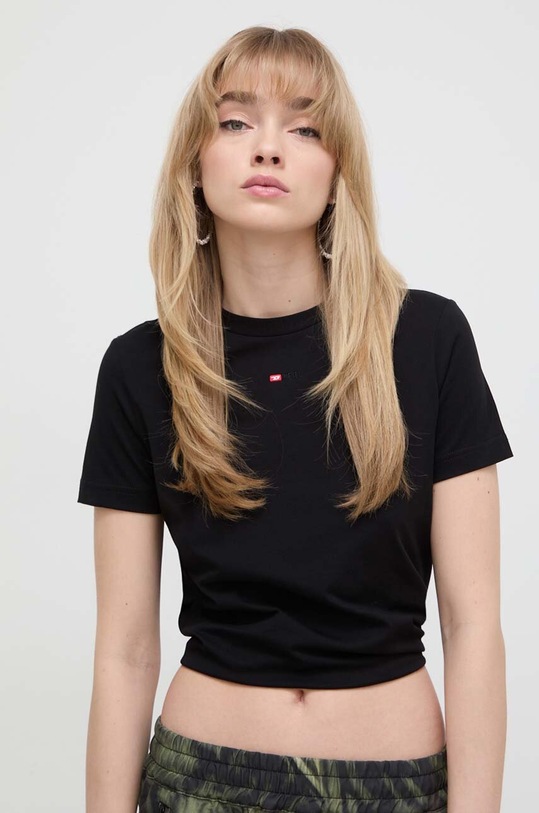 Diesel t-shirt in cotone semplice nero A06416.0HFAX