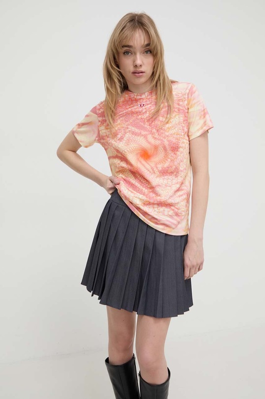 Diesel tricou din bumbac print roz A13440.0AJBG
