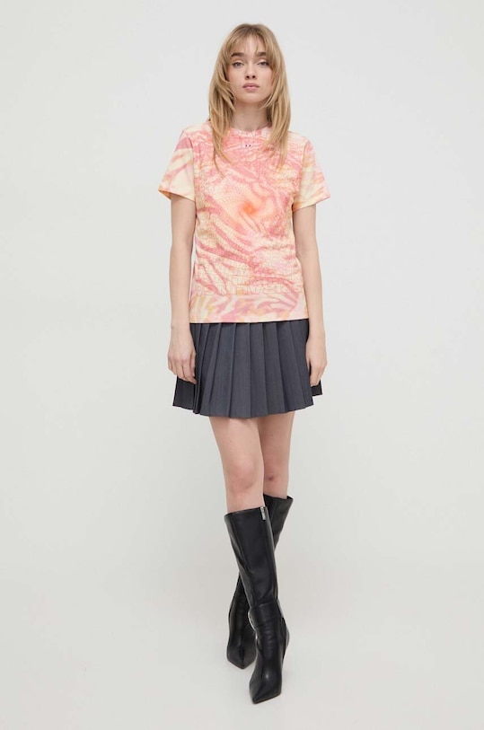 Bavlnené tričko Diesel T-REGS-N6 A13440.0AJBG ružová SS24