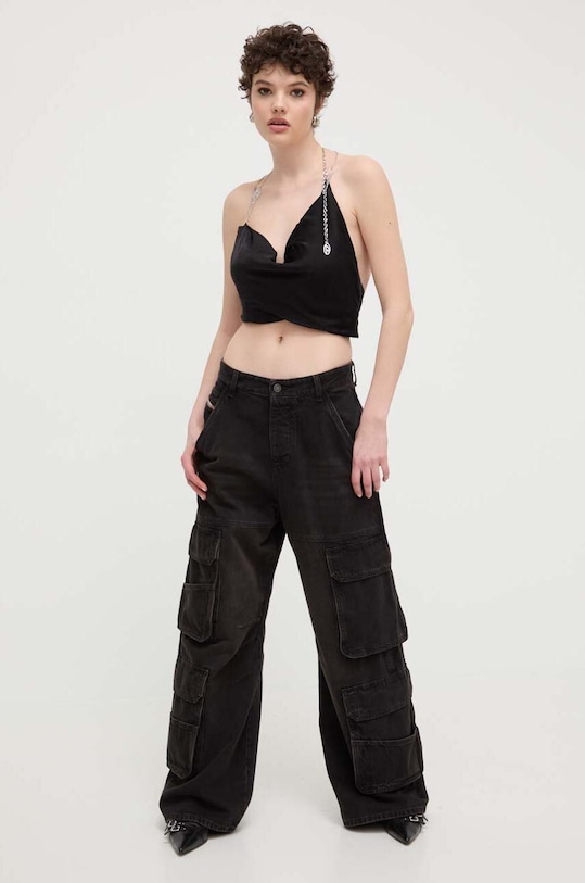 Diesel top T-GLOSS TOP A12872.0JNAC czarny SS24