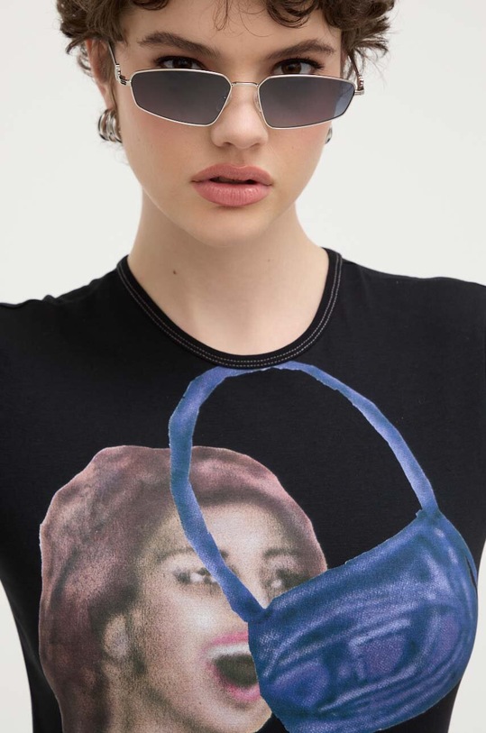 Diesel t-shirt T-UNCUTIE-LONG-N19 czarny A13445.0DQAV