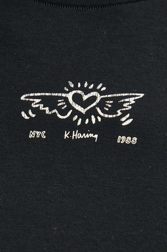 Miss Sixty tricou x Keith Haring 6L1SJ1730000 negru