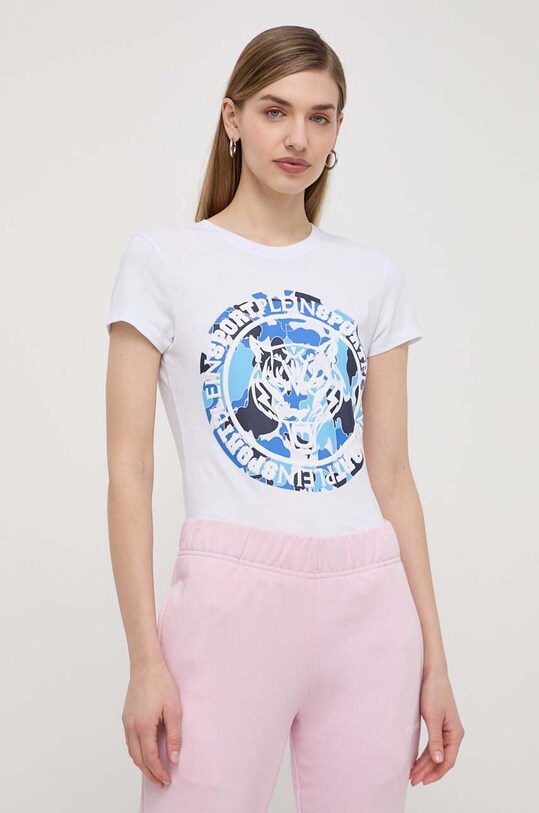 Бавовняна футболка PLEIN SPORT PADC.WTK3201.SJY001N блакитний SS24