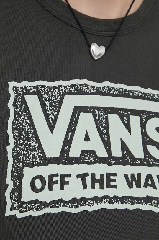 Vans tricou din bumbac VN000GFMBLK1 negru