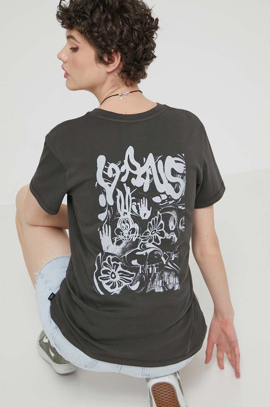 Vans tricou din bumbac gri VN000GFPBLK1