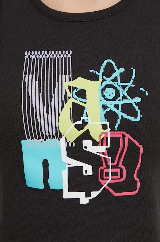 Βαμβακερό τοπ Vans VN000GZWBLK1 μαύρο