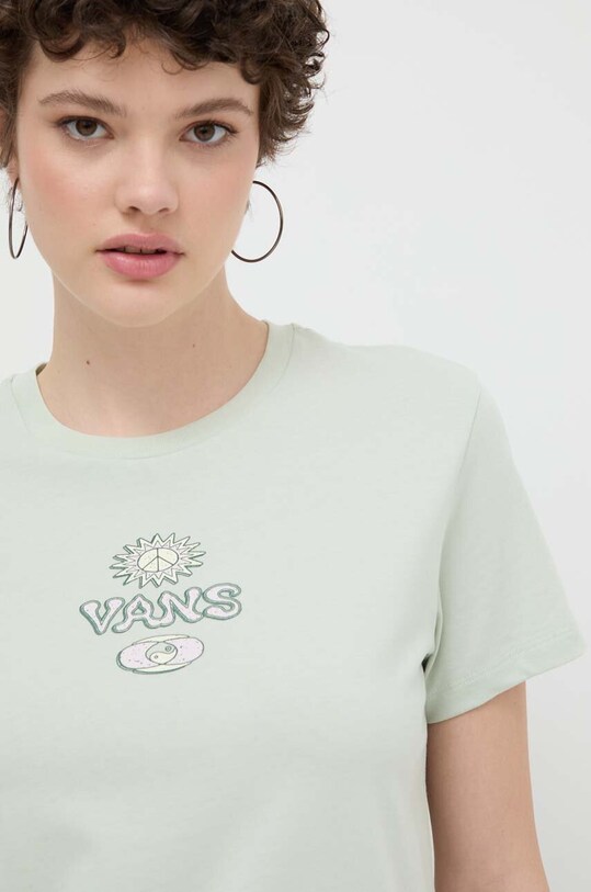 Vans tricou din bumbac verde VN000GGTCHF1