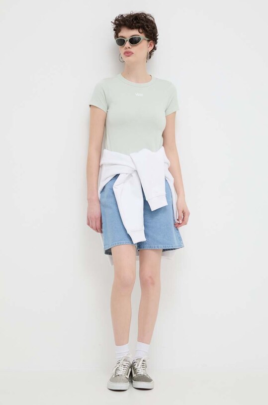 Vans tricou din bumbac VN000JDQCHF1 verde SS24