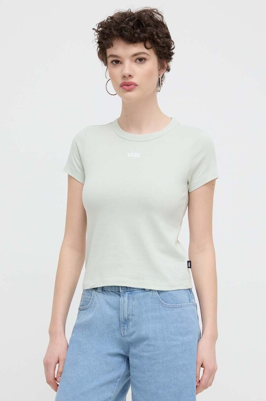 Vans tricou din bumbac verde VN000JDQCHF1