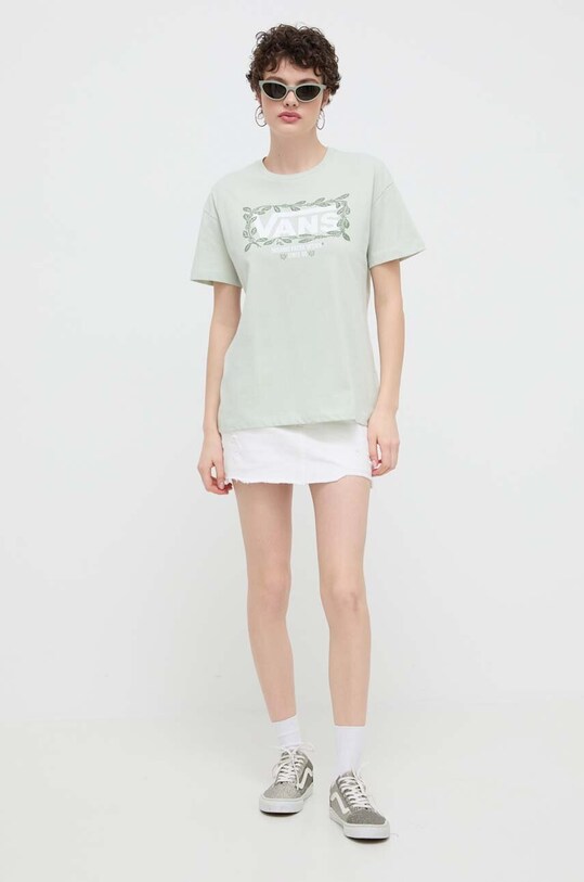 Vans tricou din bumbac VN000GH4CHF1 verde SS24