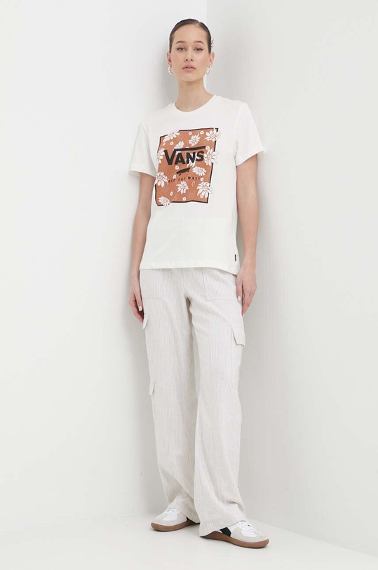 Vans pamut póló VN000GGWFS81 bézs SS24