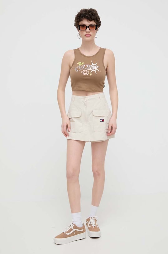 Vans top din bumbac VN000GJYYJ21 maro SS24