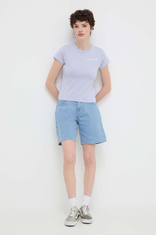 Vans tricou din bumbac VN000GGJCR21 albastru SS24