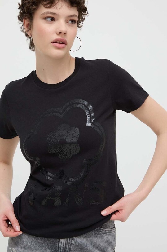 Vans tricou din bumbac negru VN000GGQBLK1