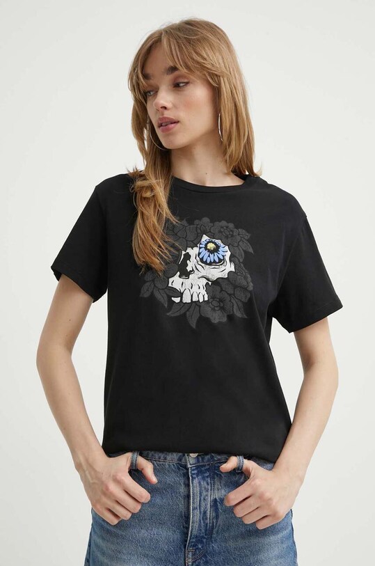 Vans t-shirt bawełniany nadruk czarny VN000GH0BLK1