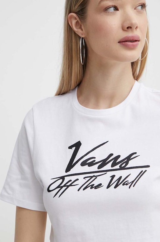 Vans tricou din bumbac VN000GJ1WHT1 alb