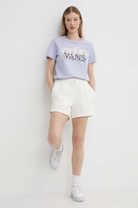 Bavlnené tričko Vans VN000GGYCR21 fialová SS24