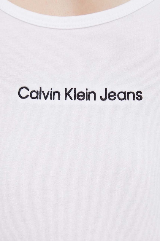 Βαμβακερό τοπ Calvin Klein Jeans J20J221064 λευκό