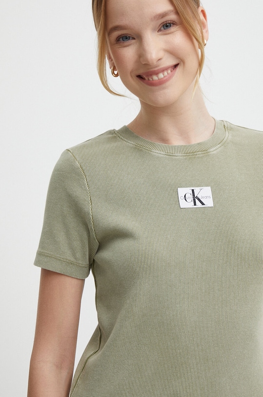 Μπλουζάκι Calvin Klein Jeans πράσινο J20J223092