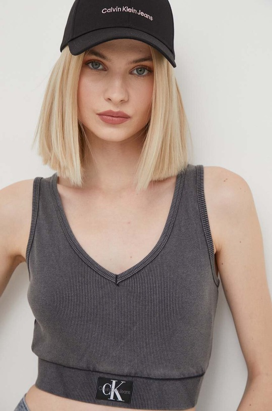 Top Calvin Klein Jeans sivá J20J223109