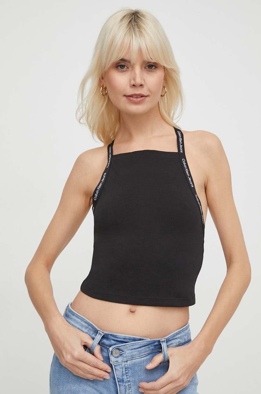 Calvin Klein Jeans top J20J223110 negru SS24