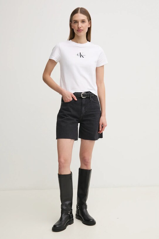 Хлопковая футболка Calvin Klein Jeans J20J223113 белый SS25